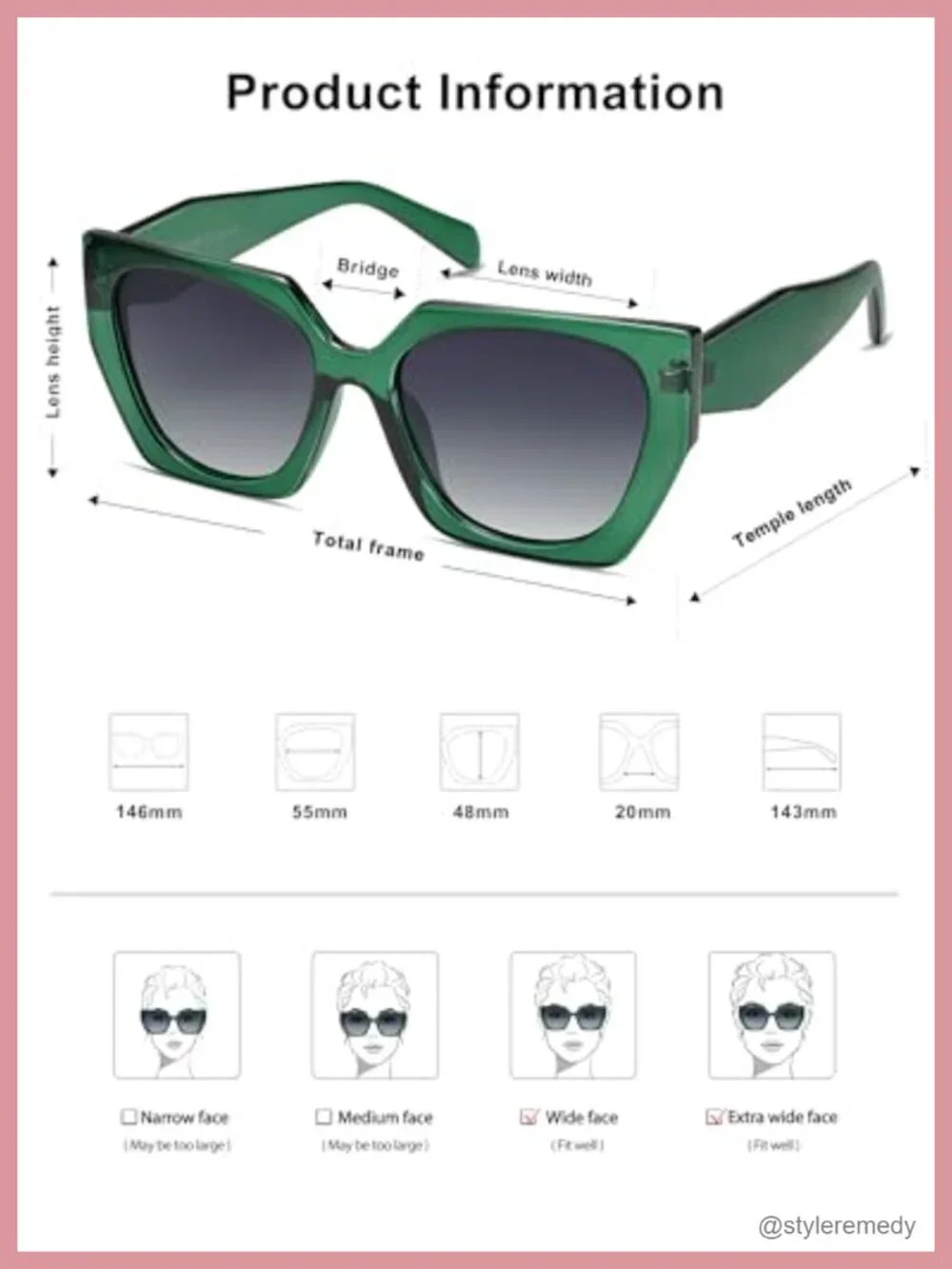 Oversized Square Polarized Sunglasses for Women